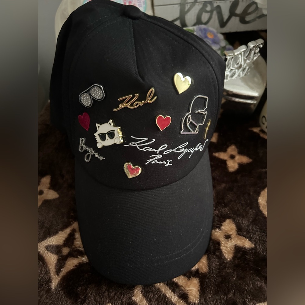 Karl Lagerfield Paris Baseball Cap